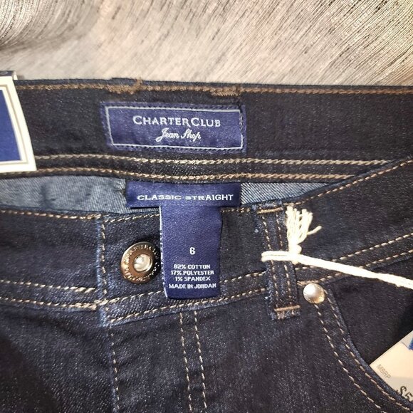 Charter Club NWT Jeans size 6 Dark Wash - Picture 2 of 7